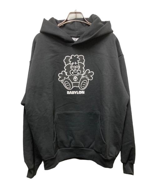 BABYLON（バビロン）BABYLON (バビロン) VERDY (ヴェルディ) Visty x Babylon Hoodie ブラック サイズ:Mの古着・服飾アイテム