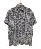 L.L.Beanエルエルビーン）の古着「80sジオメトリックデザインシャツ」｜ネイビー