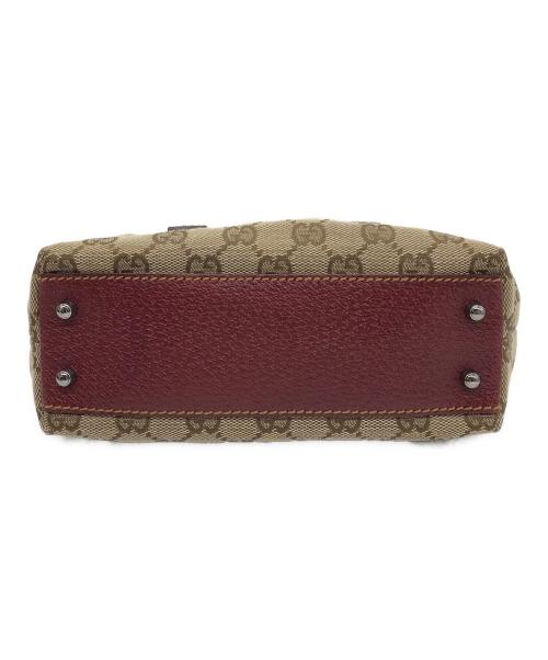 GUCCI（グッチ）GUCCI (グッチ) ミニボストンバッグ ベージュ×ワインレッドの古着・服飾アイテム