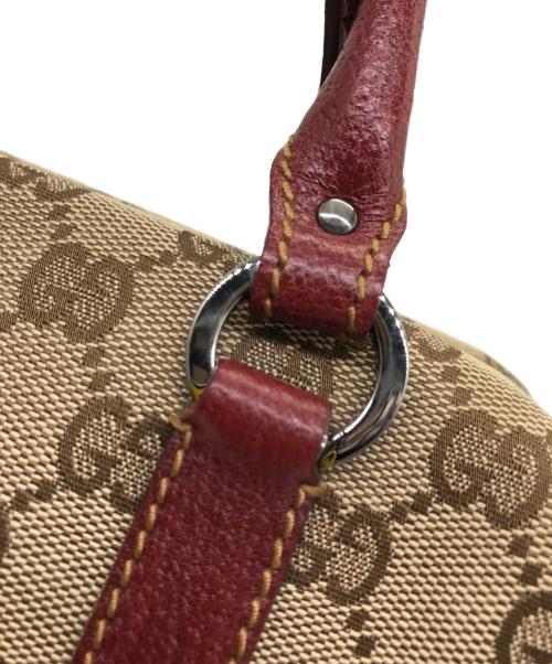 GUCCI（グッチ）GUCCI (グッチ) ミニボストンバッグ ベージュ×ワインレッドの古着・服飾アイテム