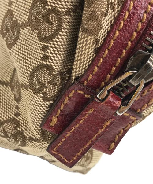 GUCCI（グッチ）GUCCI (グッチ) ミニボストンバッグ ベージュ×ワインレッドの古着・服飾アイテム