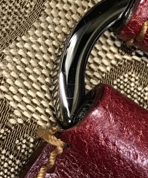 GUCCI（グッチ）GUCCI (グッチ) ミニボストンバッグ ベージュ×ワインレッドの古着・服飾アイテム