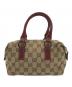 GUCCI（グッチ）の古着「ミニボストンバッグ」｜ベージュ×ワインレッド