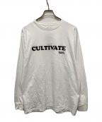 STEEP GRADE SHARP CURVESスティープグレイドシャープカーヴス）の古着「CULTIVATE L/S tee」｜ホワイト