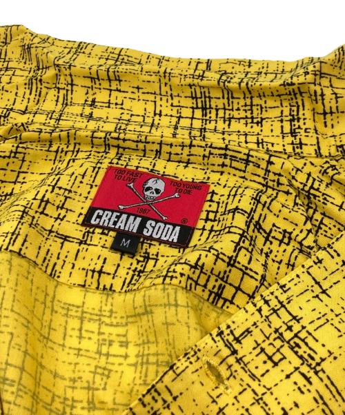 CREAM SODA（クリームソーダ）CREAM SODA (クリームソーダ) かすりプリントシャツ イエロー サイズ:Mの古着・服飾アイテム