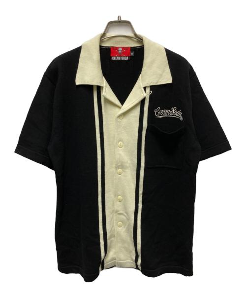 CREAM SODA（クリームソーダ）CREAM SODA (クリームソーダ) 切り替えしニットシャツ ブラック サイズ:Mの古着・服飾アイテム