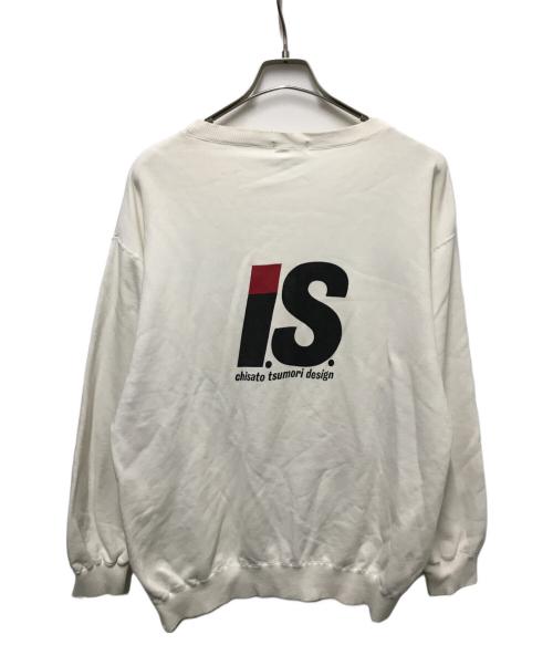 I.S.（アイエス）I.S. (アイエス) バックプリントロゴスウェット ホワイト サイズ:Sの古着・服飾アイテム
