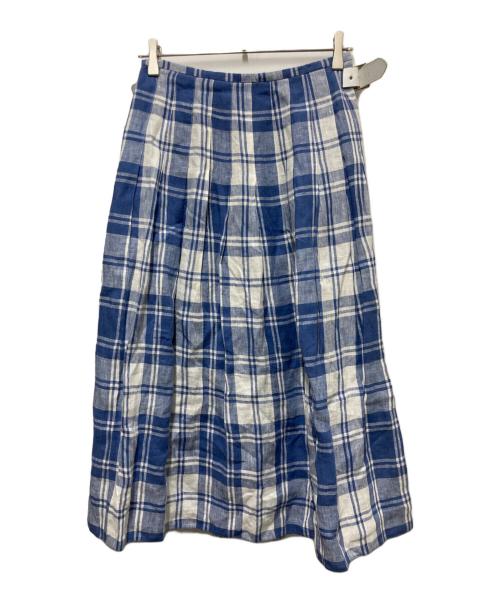 O'NEIL OF DUBLIN（オニールオブダブリン）O'NEIL OF DUBLIN (オニールオブダブリン) リネンラップスカート ブルー サイズ:	SIZE 6の古着・服飾アイテム