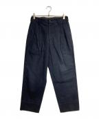 COMME des GARCONS HOMMEコムデギャルソン オム）の古着「2タックチノワイドスラックス/Wide Chino Pants」｜ネイビー