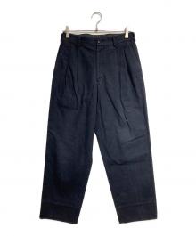 COMME des GARCONS HOMME（コムデギャルソン オム）の古着「2タックチノワイドスラックス/Wide Chino Pants」｜ネイビー