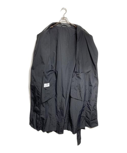 Ferragamo（フェラガモ）Ferragamo (フェラガモ) 襟レザー切替ナイロントレンチコート / Nylon trench coat with leather collar ブラック サイズ:42の古着・服飾アイテム