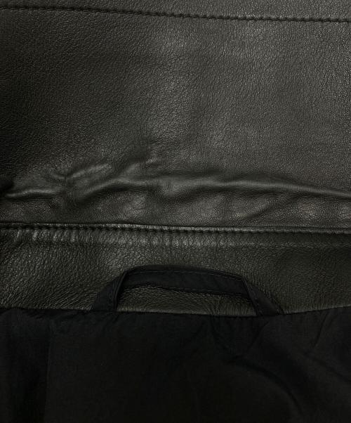 Ferragamo（フェラガモ）Ferragamo (フェラガモ) 襟レザー切替ナイロントレンチコート / Nylon trench coat with leather collar ブラック サイズ:42の古着・服飾アイテム