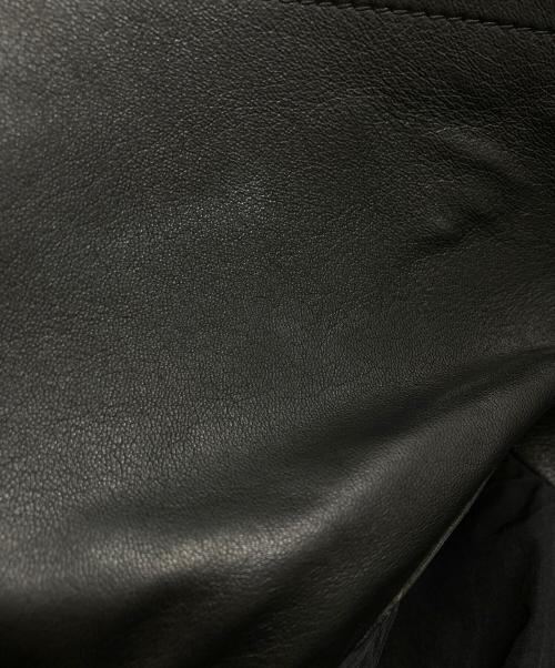 Ferragamo（フェラガモ）Ferragamo (フェラガモ) 襟レザー切替ナイロントレンチコート / Nylon trench coat with leather collar ブラック サイズ:42の古着・服飾アイテム