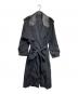 Ferragamo（フェラガモ）の古着「襟レザー切替ナイロントレンチコート / Nylon trench coat with leather collar」｜ブラック