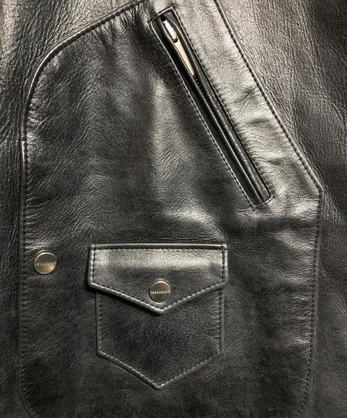 Ferragamo（フェラガモ）Ferragamo (フェラガモ) レザーライダースジャケット ブラック サイズ:44の古着・服飾アイテム