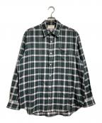 MARKAWAREマーカウェア）の古着「オーガニックウールヴィエラコンフォートフィットシャツ/Organic Wool Viyella Comfort Fit Shirt」｜グリーン