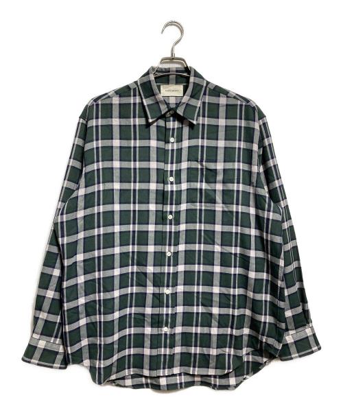 MARKAWARE（マーカウェア）MARKAWARE (マーカウェア) オーガニックウールヴィエラコンフォートフィットシャツ/Organic Wool Viyella Comfort Fit Shirt グリーン サイズ:1の古着・服飾アイテム
