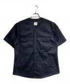 courregesクレージュ）の古着「BASEBALL SHORT SLEEVES SHIRT/半袖シャツ」｜ブラック
