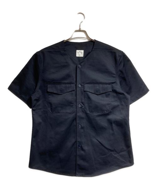 courreges（クレージュ）courreges (クレージュ) BASEBALL SHORT SLEEVES SHIRT/半袖シャツ ブラック サイズ:Mの古着・服飾アイテム