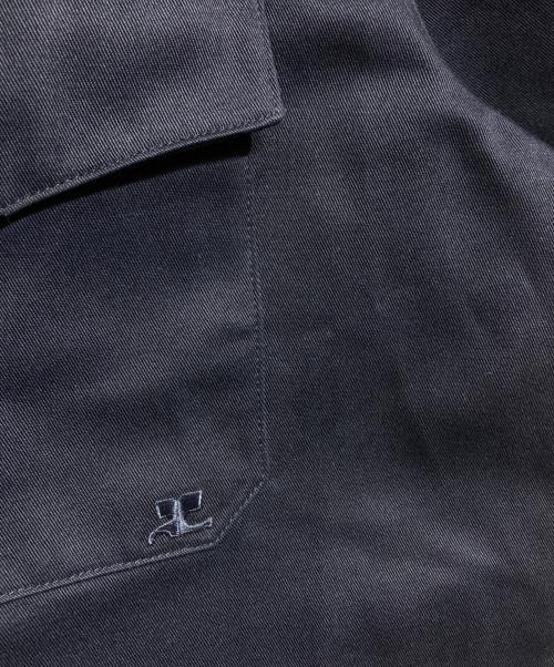 courreges（クレージュ）courreges (クレージュ) BASEBALL SHORT SLEEVES SHIRT/半袖シャツ ブラック サイズ:Mの古着・服飾アイテム