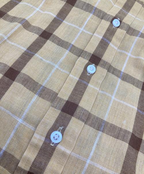 VAN HEUSEN（ヴァンヒューセン/バンヒューゼン）VAN HEUSEN (ヴァンヒューセン/バンヒューゼン) 60‐70s ボタンダウンチェックシャツ イエロー サイズ:Mの古着・服飾アイテム