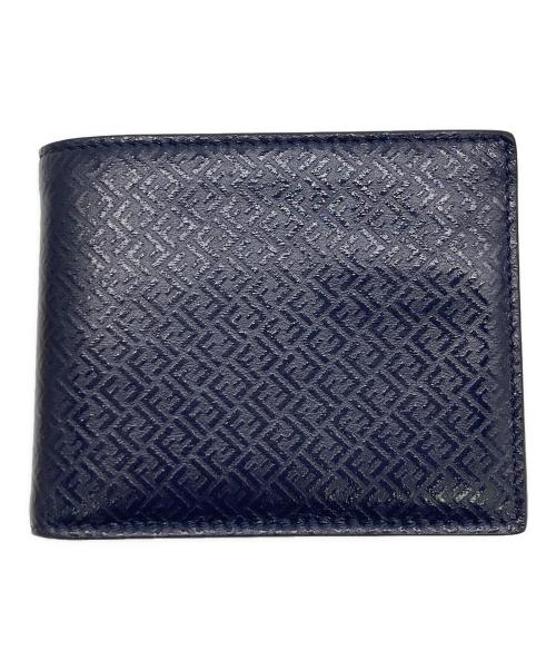 FENDI（フェンディ）FENDI (フェンディ) Blue Leather Two Folded Wallet ブルーの古着・服飾アイテム