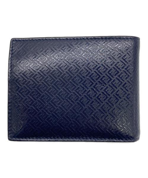 FENDI（フェンディ）FENDI (フェンディ) Blue Leather Two Folded Wallet ブルーの古着・服飾アイテム