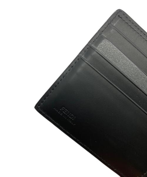FENDI（フェンディ）FENDI (フェンディ) Blue Leather Two Folded Wallet ブルーの古着・服飾アイテム