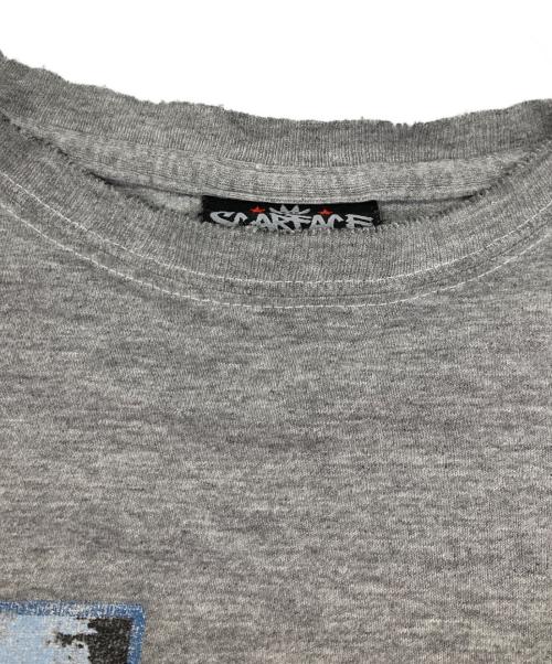 SCARFACE（スカーフェイス）SCARFACE (スカーフェイス) ムービーフロッキープリントTシャツ グレー サイズ:	SIZE XLの古着・服飾アイテム