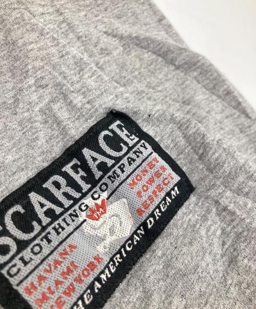 SCARFACE（スカーフェイス）SCARFACE (スカーフェイス) ムービーフロッキープリントTシャツ グレー サイズ:	SIZE XLの古着・服飾アイテム
