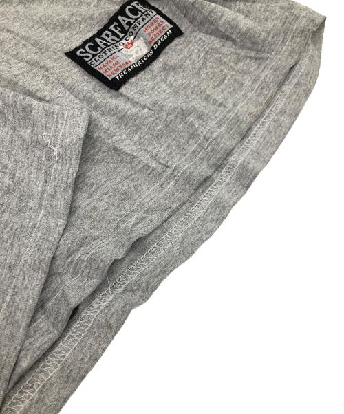 SCARFACE（スカーフェイス）SCARFACE (スカーフェイス) ムービーフロッキープリントTシャツ グレー サイズ:	SIZE XLの古着・服飾アイテム