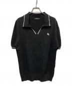 BURBERRY BLACK LABELバーバリーブラックレーベル）の古着「ニットポロシャツ」｜ブラック