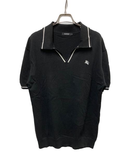 BURBERRY BLACK LABEL（バーバリーブラックレーベル）BURBERRY BLACK LABEL (バーバリーブラックレーベル) ニットポロシャツ ブラック サイズ:3の古着・服飾アイテム