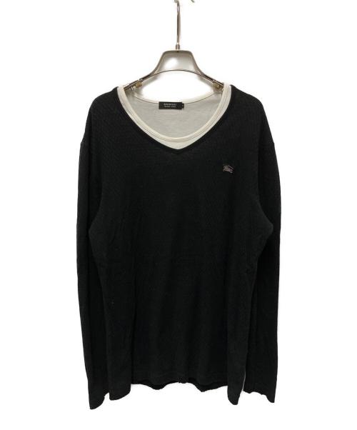 BURBERRY BLACK LABEL（バーバリーブラックレーベル）BURBERRY BLACK LABEL (バーバリーブラックレーベル) レイヤードカットソー ブラック サイズ:3の古着・服飾アイテム