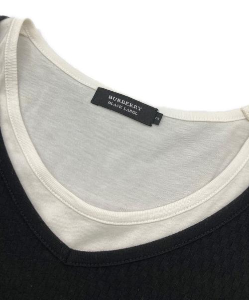 BURBERRY BLACK LABEL（バーバリーブラックレーベル）BURBERRY BLACK LABEL (バーバリーブラックレーベル) レイヤードカットソー ブラック サイズ:3の古着・服飾アイテム