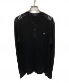 BURBERRY BLACK LABELバーバリーブラックレーベル）の古着「ヘンリーネックカットソー」｜ブラック
