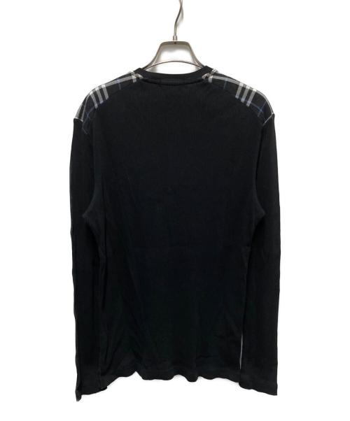 BURBERRY BLACK LABEL（バーバリーブラックレーベル）BURBERRY BLACK LABEL (バーバリーブラックレーベル) ヘンリーネックカットソー ブラック サイズ:３の古着・服飾アイテム