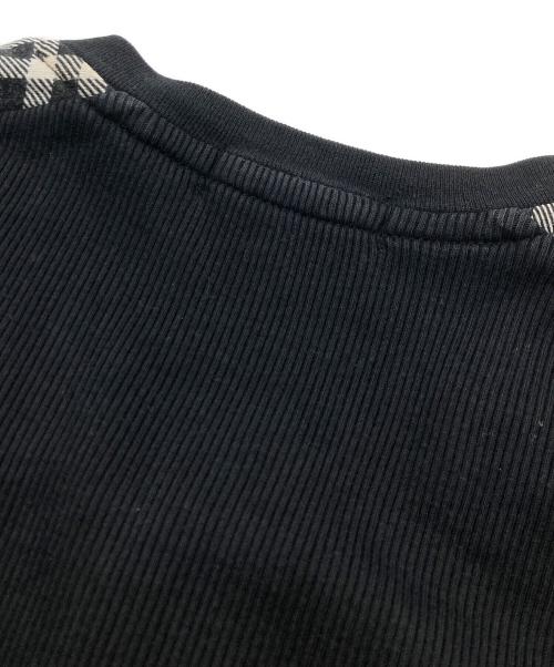 BURBERRY BLACK LABEL（バーバリーブラックレーベル）BURBERRY BLACK LABEL (バーバリーブラックレーベル) ヘンリーネックカットソー ブラック サイズ:３の古着・服飾アイテム