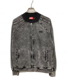 DIESEL（ディーゼル）の古着「S-ALT ウォッシュ ストレッチデニムトラックジャケット」｜グレー