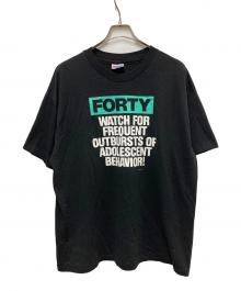 Hanes（ヘインズ）の古着「メッセージプリントTシャツ」｜ブラック