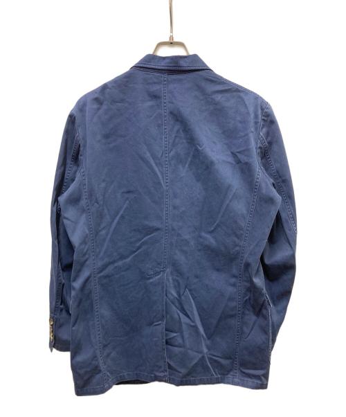 POLO RALPH LAUREN（ポロ・ラルフローレン）POLO RALPH LAUREN (ポロ・ラルフローレン) 90s エンブレム コットンテーラードジャケット ネイビー サイズ:SIZE Mの古着・服飾アイテム