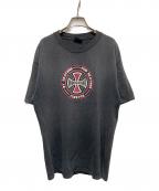 INDEPENDENTインディペンデント）の古着「00s アイアンクロスロゴTシャツ」｜ブラック
