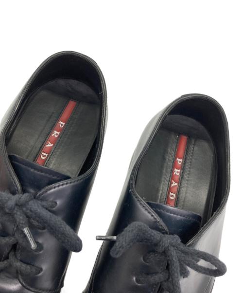 PRADA SPORTS（プラダスポーツ）PRADA SPORTS (プラダスポーツ) ブラッシュドレザープレーントゥシューズ ブラック サイズ:7の古着・服飾アイテム