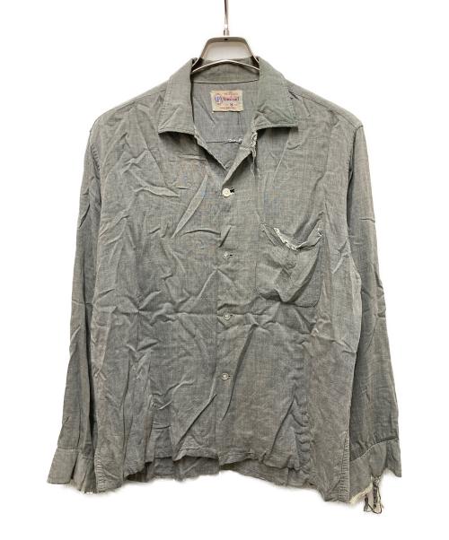 TOWN CRAFT（タウンクラフト）TOWN CRAFT (タウンクラフト) 50s-60s ループカラーレーヨンシャツ グレー サイズ:Mの古着・服飾アイテム