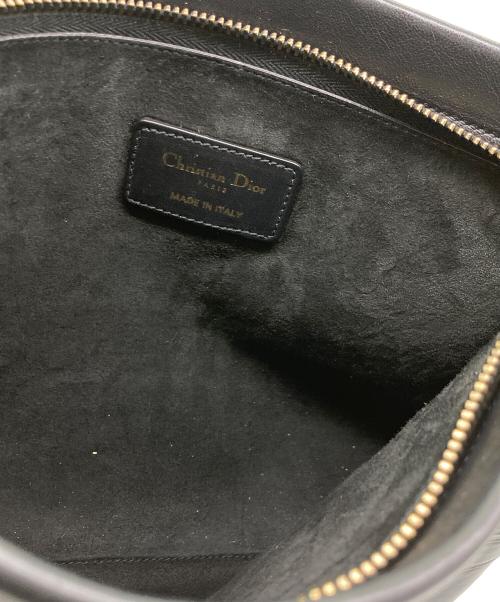 Christian Dior（クリスチャン ディオール）Christian Dior (クリスチャン ディオール) ロゴエンボスレザークラッチバッグ ブラックの古着・服飾アイテム