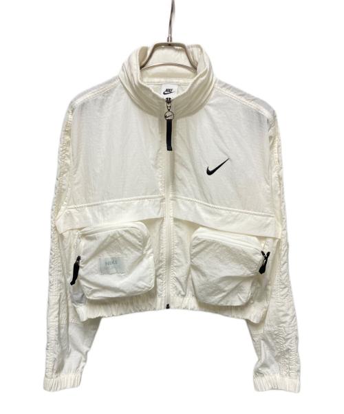 NIKE（ナイキ）NIKE (ナイキ) クロップドナイロンジャケット ホワイト サイズ:XLの古着・服飾アイテム