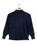 BUTCHER PRODUCTSブッチャープロダクツ）の古着「ハイネックケーブルニット/Cable-knit high neck sweater 」｜ネイビー