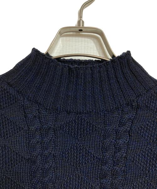 BUTCHER PRODUCTS（ブッチャープロダクツ）BUTCHER PRODUCTS (ブッチャープロダクツ) ハイネックケーブルニット/Cable-knit high neck sweater  ネイビー サイズ:42の古着・服飾アイテム