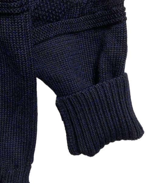 BUTCHER PRODUCTS（ブッチャープロダクツ）BUTCHER PRODUCTS (ブッチャープロダクツ) ハイネックケーブルニット/Cable-knit high neck sweater  ネイビー サイズ:42の古着・服飾アイテム