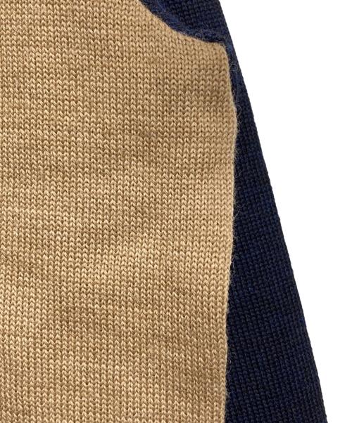 BUTCHER PRODUCTS（ブッチャープロダクツ）BUTCHER PRODUCTS (ブッチャープロダクツ) 2トーン ハーフジップ ウールニット/Half-zip wool knit ネイビー×ベージュ サイズ:42の古着・服飾アイテム